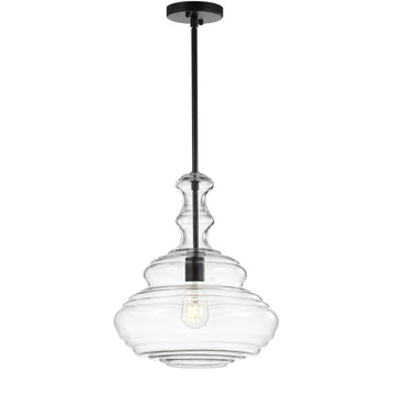 Bettina 13.37" Glass/Metal LED Pendant - JONATHAN Y